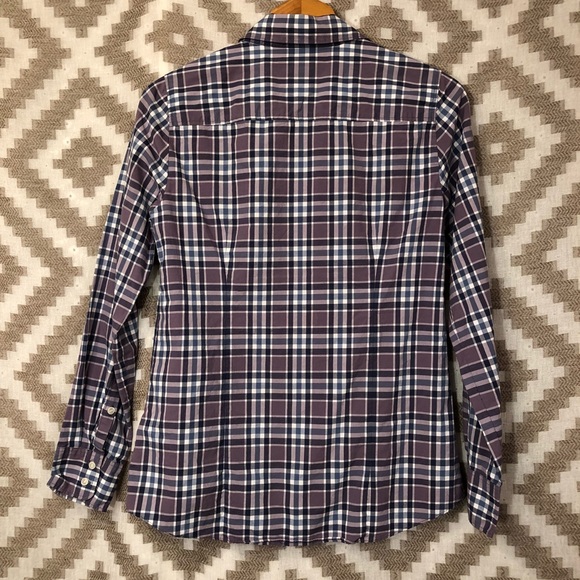 J. Crew Purple Plaid Perfect Shirt Button Down 59 - Picture 4 of 5
